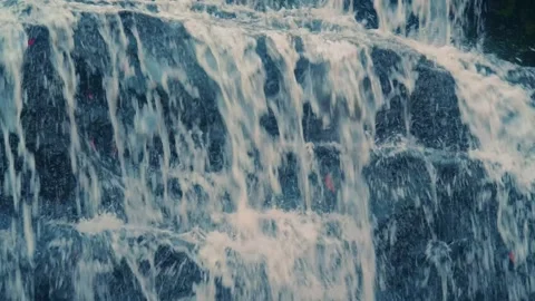 Cascading Water over Rocks at Glendale Falls, Massachusetts Stock Footage 323972772