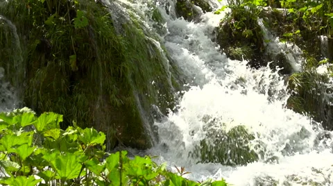 Cascading water - slow motion dolly Stock Footage 40259956