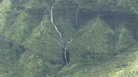 Cascading Waterfall Aerial Video stock 5295381