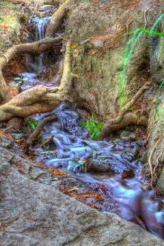 Cascading waterfall in crimea Stock Photos
