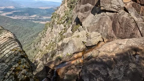 Cascading Waterfall from Falls Lookout at Mount Buffalo National Park, Vict.. Stock Footage 312062983