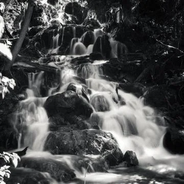 Cascading waterfall. Stock Photos