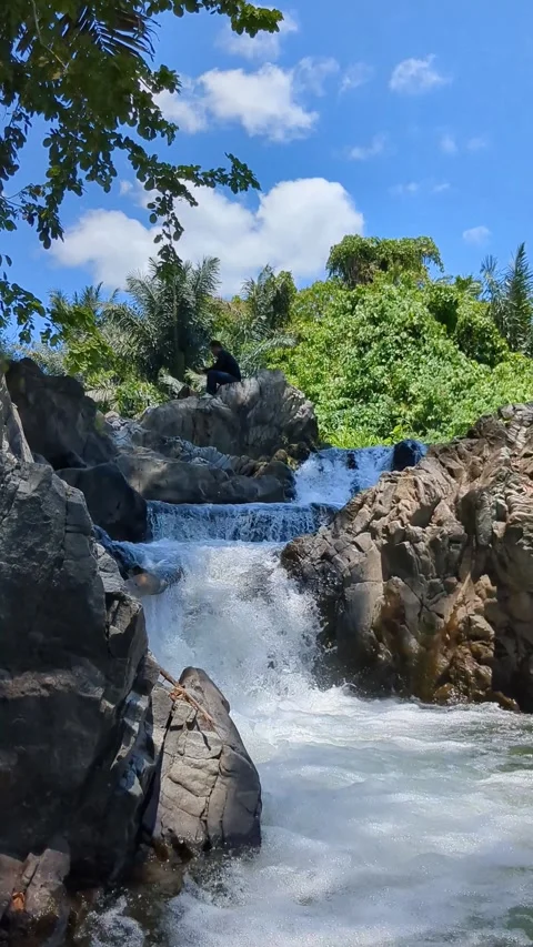 Cascading Waterfall Scenery Stock Footage 290035293