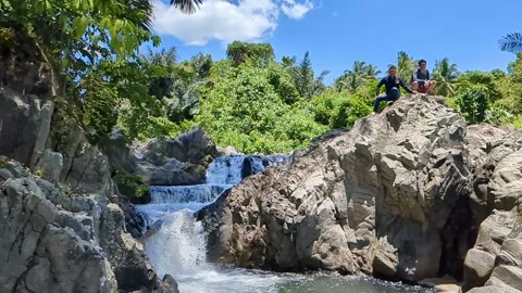 Cascading Waterfall Scenery Stock Footage 290035813