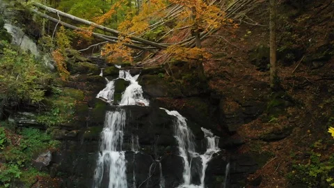 Cascading Waterfall Splashing Down A Rocky Slope Stock Footage 105479431
