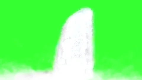 Cascading Waterfall with White Mist Splash on Green Screen Stock Footage 341586589