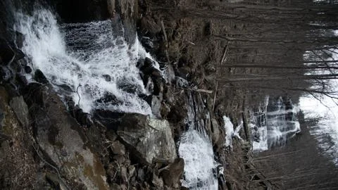 Cascading Winter Waterfall Foto stock