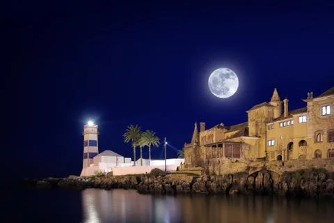 Cascais lighthouse Stock Photos