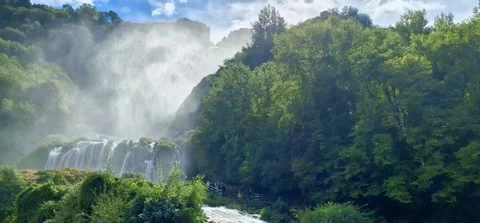 Cascate delle Marmore - biggest artificial waterfall in Europe. Umbria, Italy Stock Footage 219312863