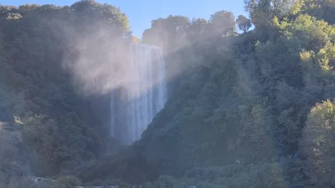 Cascate delle Marmore – Full Flow Wide Shot from Below Stock Footage 319037138