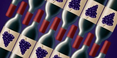 A case of 12 bottles of red wine is shown in this image. Stock Illustration
