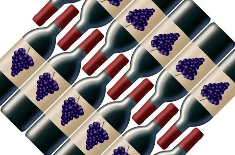 A case of 12 bottles of red wine is shown in this image. Stock Illustration