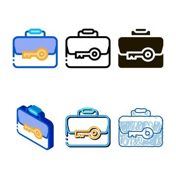 Case and key icon modern vector outline Stock Illustration
