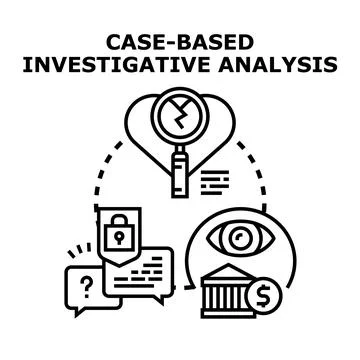 Case based investigative analysis process vector concept Stockillustratie