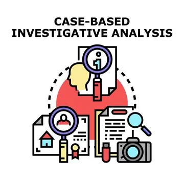 Case based investigative analysis process vector icon Stock Illustration