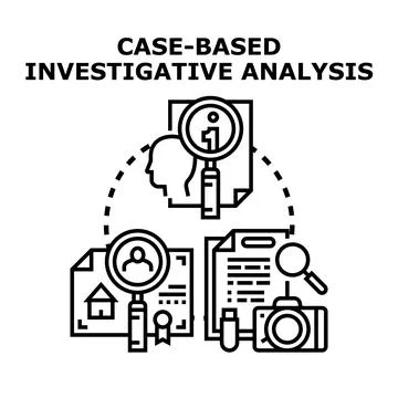 Case based investigative analysis process vector icon Stock Illustration