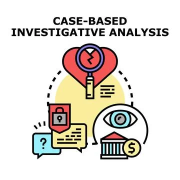 Case based investigative analysis process vector concept Ilustración de archivo