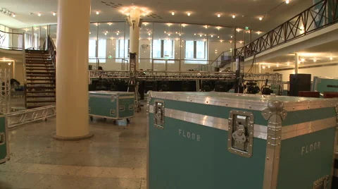 Case-boxes and cross bars in a gala room 動画素材 63600155