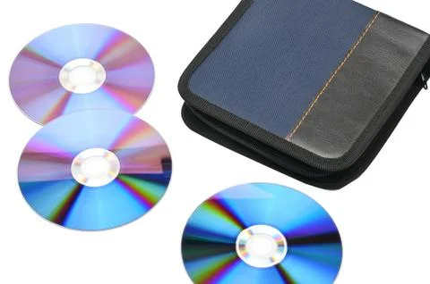 Case for CDs and DVDs on a white background Stock Photos