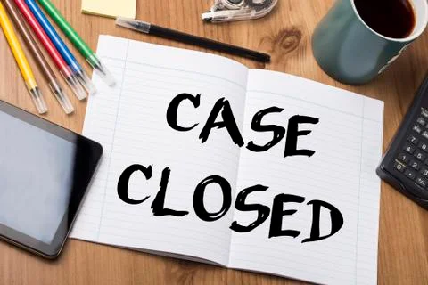CASE CLOSED - Note Pad With Text Photos