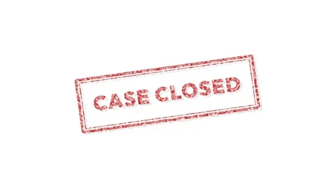 Case Closed Red Rubber Stamp Animation on White Background 4K Stock Footage 339029201