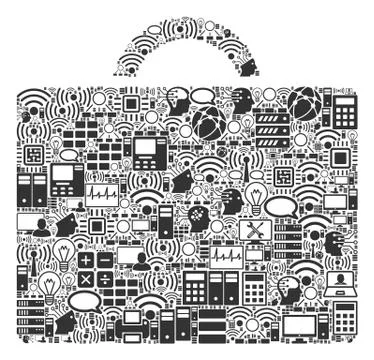 Case Composition Icon for BigData and Computing Ilustração Stock