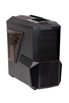 Case computing system black on white Stockfoto's