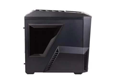Case computing system black on white Stock-Fotos
