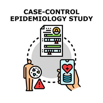 Case control epidemiology study analyzing health data Stock Illustration