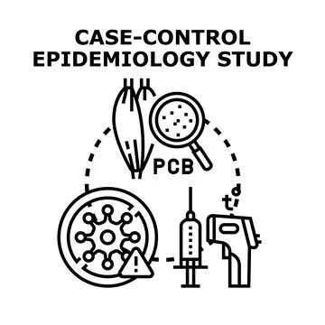 Case control epidemiology study for disease research Stock-Illustration