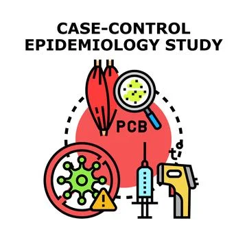 Case control epidemiology study for disease research Stock Illustration