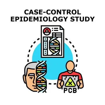 Case control epidemiology study process illustration Stock Illustration