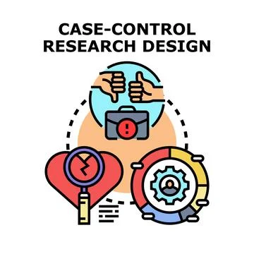 Case control research design examining medical illness Stock Illustration