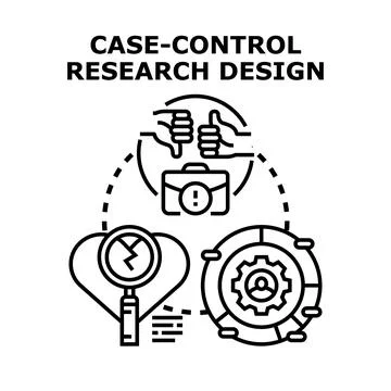 Case control research design examining medical illness Stock Illustration