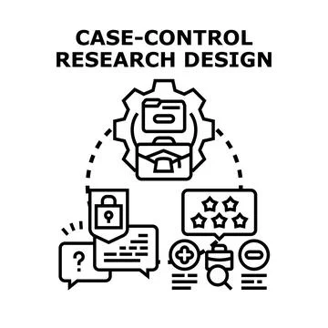 Case control research design vector icon concept Stock Illustration