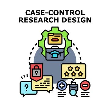 Case control research design vector icon concept Stock Illustration