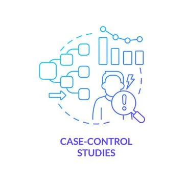 Case-control studies blue gradient concept icon Stock Illustration