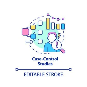 Case-control studies concept icon Stock Illustration