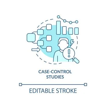 Case-control studies turquoise concept icon Stock Illustration