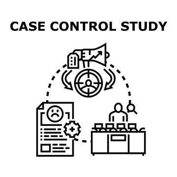Case control study analyzing medical research statistical data 스톡 일러스트
