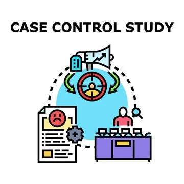 Case control study analyzing medical research statistical data Stock Illustration