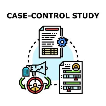 Case control study analyzing research data analytics Stock Illustration