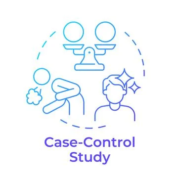 Case control study blue gradient concept icon Stock Illustration