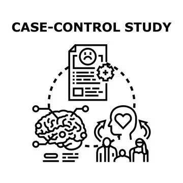 Case control study exploring health, disease, and medical research Stock Illustration