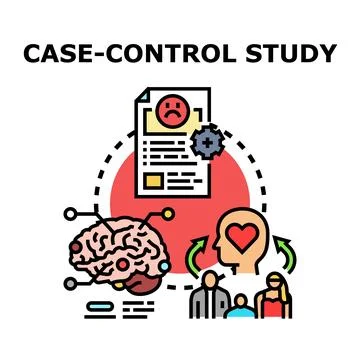 Case control study exploring health, disease, and medical research Stock Illustration