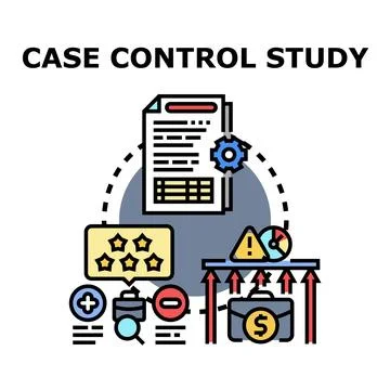 Case control study methodology researching disease causes Stockillustratie