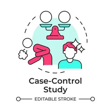 Case control study multi color concept icon Stock Illustration