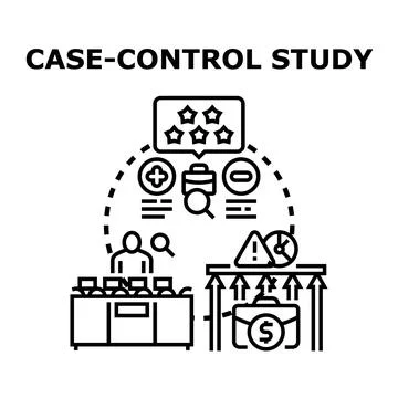 Case control study performing medical research analysis 库存插图