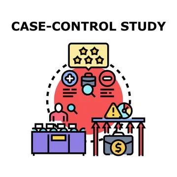 Case control study performing medical research analysis Stock Illustration