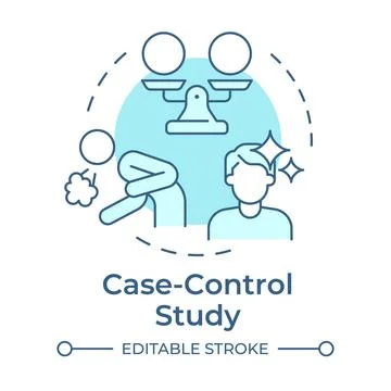 Case control study soft blue concept icon Stock Illustration